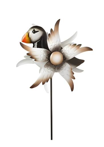 Add a touch of playful, coastal charm to your garden with this delightful Puffin Windmill from Heaven Sends. This characterful metal puffin stands proudly, featuring wings that spin in the breeze to create a whimsical windmill effect. Perfect for staking into a lawn, flowerbed, or a large pot, it brings colour, movement, and a dose of seaside fun to your outdoor space. A brilliant gift for any bird lover, gardener, or fan of quirky decor.